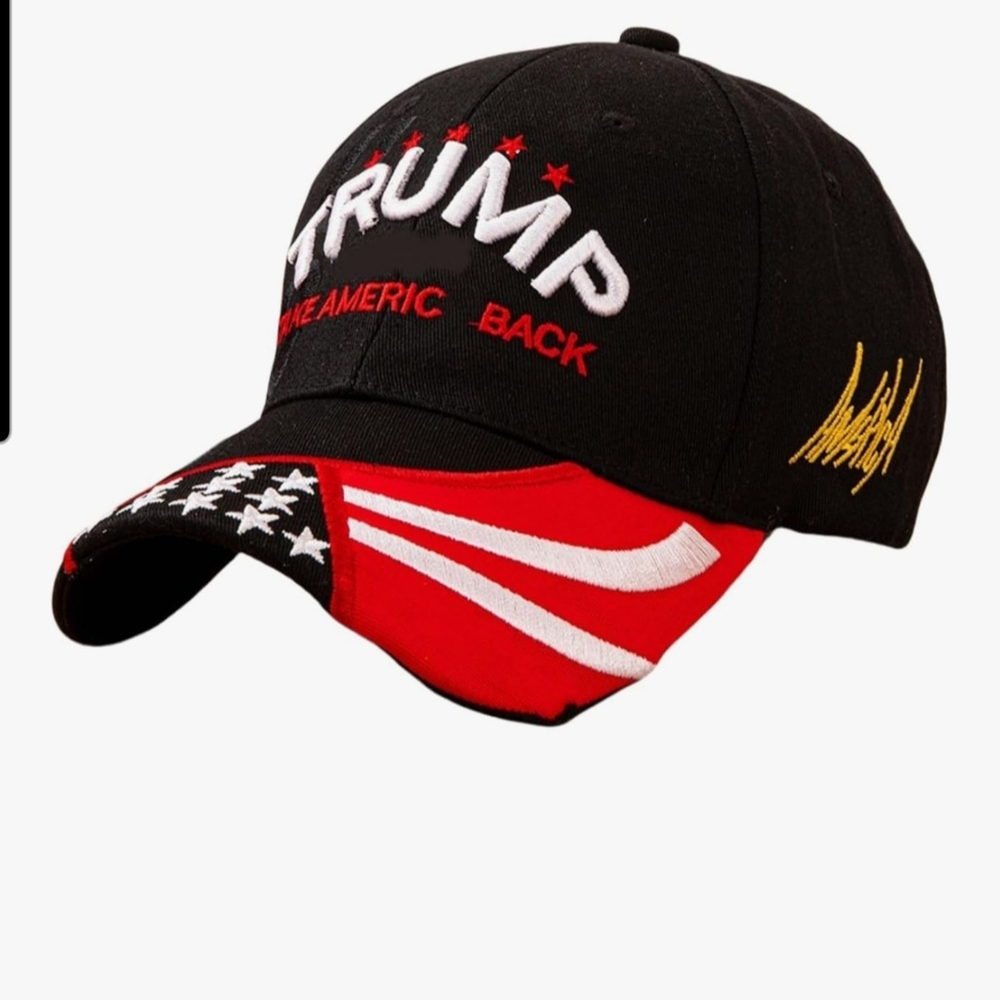 TRUMP 2024-MAGA Black and Red Embroidered Cap